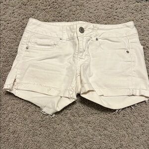 White Denim Shorts | stretch